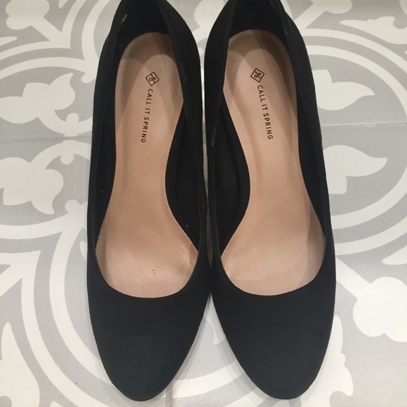 Spring Black Faux suede Heels - Picture 6 of 7